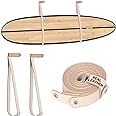Hang 11’ Surfboard Wall Mount - Surf Board Wall Hangers, Surfboard Hanger, Beautiful Sustainable Wood & Leather Rack, Perfect to Display Your Board, Horizontal Surf Racks, Surfing Accessories