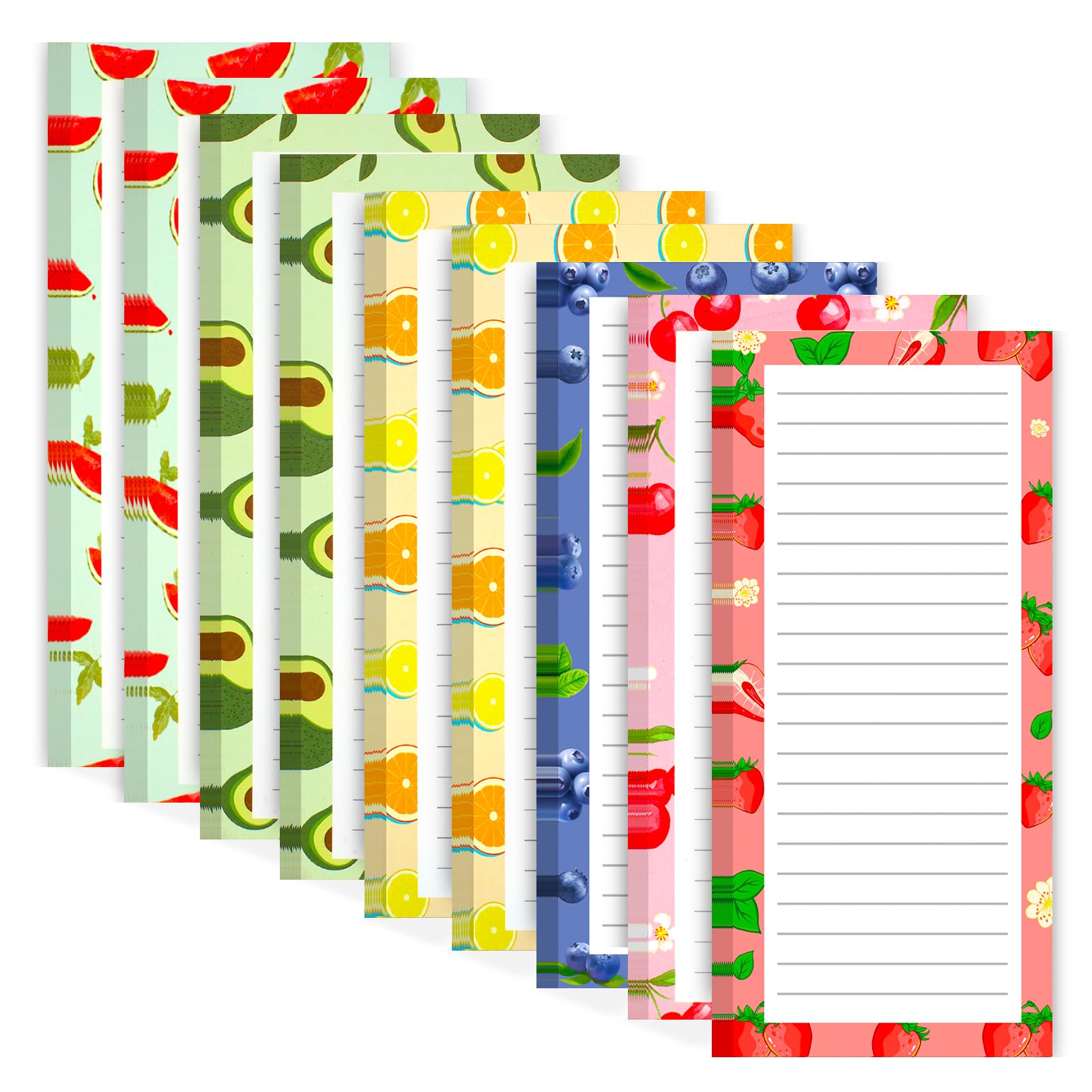Photo 1 of 9 Pack Fruit Design Grocery List Pad for Fridge: Full Magnet Back Shopping Lists with 25 Sheets Per Note Pads