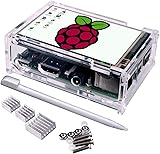 Touch Screen for Raspberry Pi 3 Kit, Quimat 3.5 Inch Touch Screen Monitor 320*480 Resolution TFT LCD Display With Protective Case + 3 x Heat sinks+ Touch Pen for Raspberry Pi 3 Model B, Pi 2 Model B & Pi Model B+ QSC11