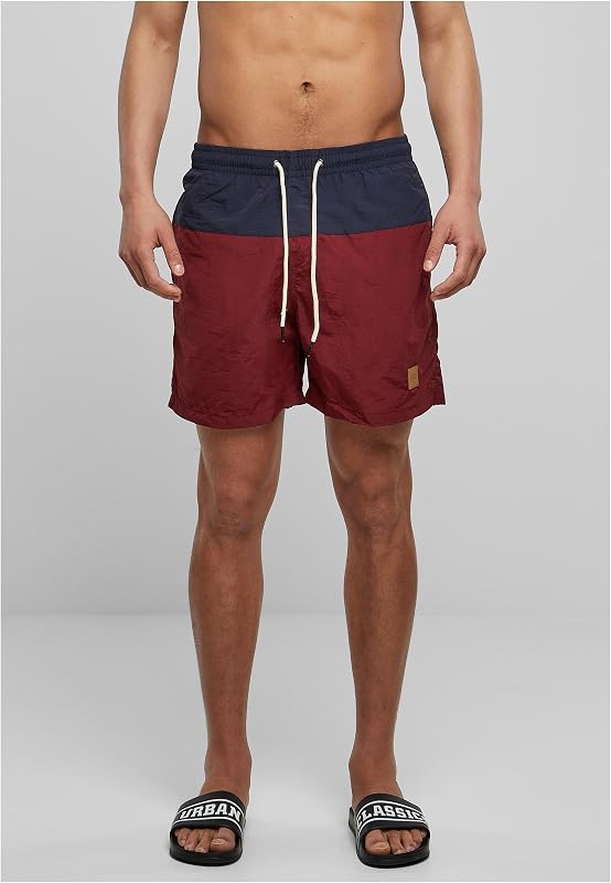 Homme Block Swim Shorts de bain, Nvy/Burgundy, M EU