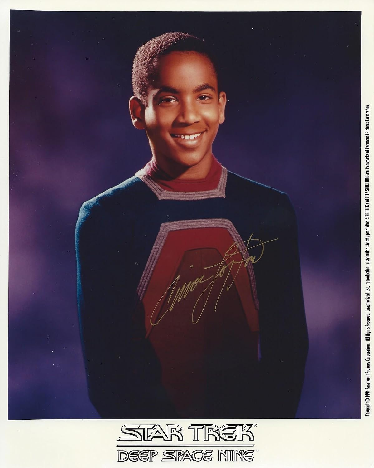 ST Deep Space Nine Signed Autographed Cirroc Lofton As Jake Sisko 8x10 