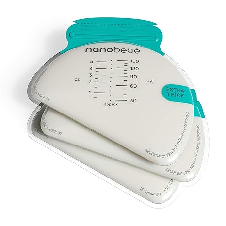 Nanobébé 50 Breastmilk Storage Bags Cools Thaws Evenly 2x Faster To Protect Nutrients Refill Pack Breastfeeding Supplies Save Space Track