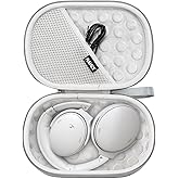 RAIACE Hard Storage Case Compatible with Bose QC 45 II, QC 35 (Series II), QC35, QC25 Headphones and Accessories, Protective Carrying Bag. - Grey (Grey Lining)
