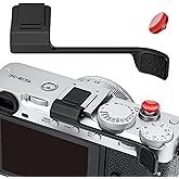 Thumb Up Grip with Shutter Button for Fuji Fujifilm X-E5 XE5 Mirrorless Camera, Aluminum Alloy X-E5 Thumb Grip with Hot Shoe Cover Protector Thumb Rest Support Holder, Not Affect The Use of Dial-Black
