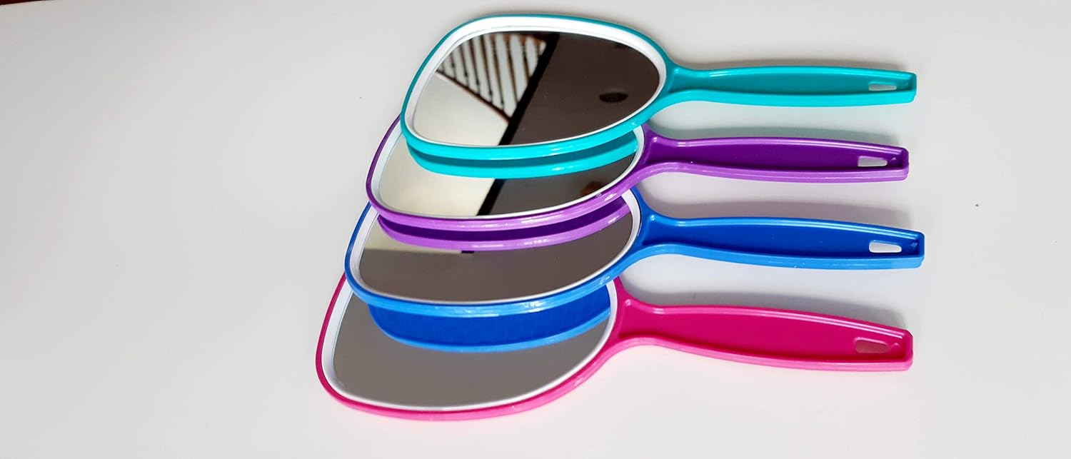 Always23 Hand Mirror, Handheld Mirror with Handle, Professional for Home, Salon, Barbers, Hairdressers, Pack of 2, Hand Mirror Plus 2, Pocket Size Mirror,: Furniture & Decor