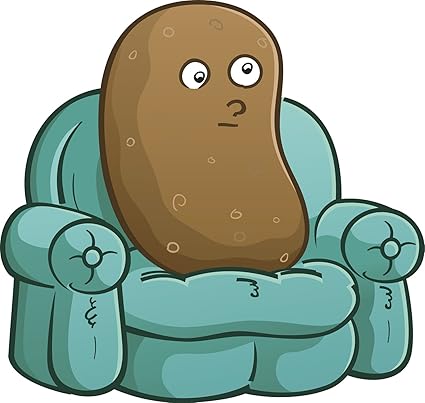 Amazon Com Cute Simple Couch Potato On Teal Chair Cartoon Vinyl