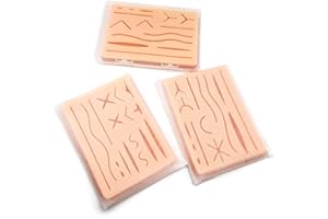 Carrotmiss Upgraded Suture Pad (3Pcs and a box)has 3 Layers of Silicone and Various Wound Shapes，Hard to Tear or Break。Gifts for Medical Students，Suture Pads Perfect the Suture Kit，Suture Practice Pad