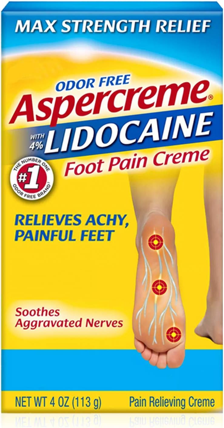 Aspercreme Lidocaine Diabetic Foot Creme, 4 oz: Health & Personal Care
