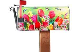 BNYTXV Mailbox Covers, Spring Mailbox Covers Magnetic Standard Size 21" X 18", Flowers Mailbox Covers for Garden Decorations
