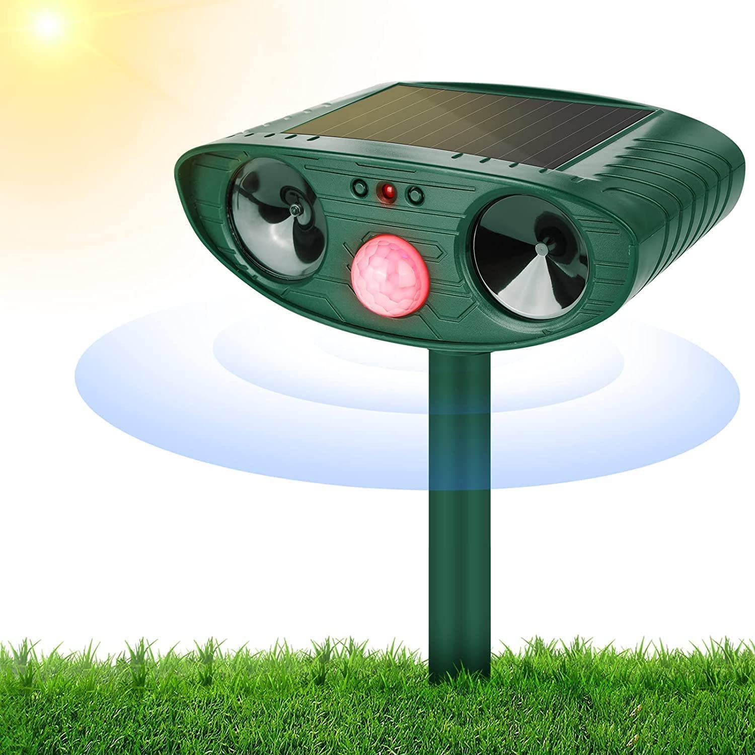Cat Repellent Outdoor Solar Animal Repeller Ultrasonic Cat Deterrent with PIR Motion Sensor Waterproof Pest Repeller Animal Deterrent for Garden Yard Cats, Dogs,Skunks,Raccoon Birds Squirrels