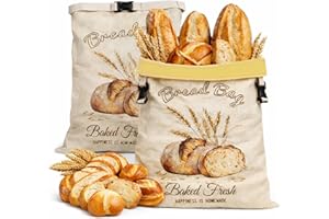 Beeswax Bread Bags for Sourdough, 2 Pack Reusable Bread Bag for Storage XL 17x13 Inch, Large Linen Bags for Homemade Sourdoug