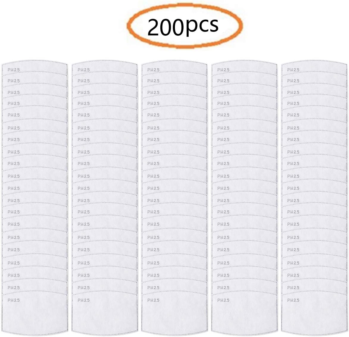 200pcs PM2.5 Activated Carbon Filter Mouth Mask Filters Breathing Insert Protective Mask Filter for Men Women,Anti Pollution Washable Cotton for Children Outdoor Activities (200pcs)