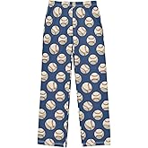 ALAZA Baseball Navy Blue Pajama Pants Long Sleep Pant Pajama Bottoms Elastic Waist with Pockets