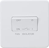 Knightsbridge SF1100MW Screwless 10A 3 Pole Fan Isolator Switch White view 1