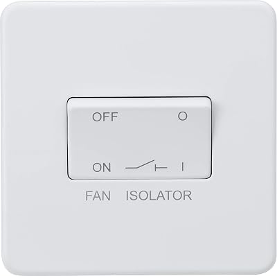 Knightsbridge SF1100MW Screwless 10A 3 Pole Fan Isolator Switch White