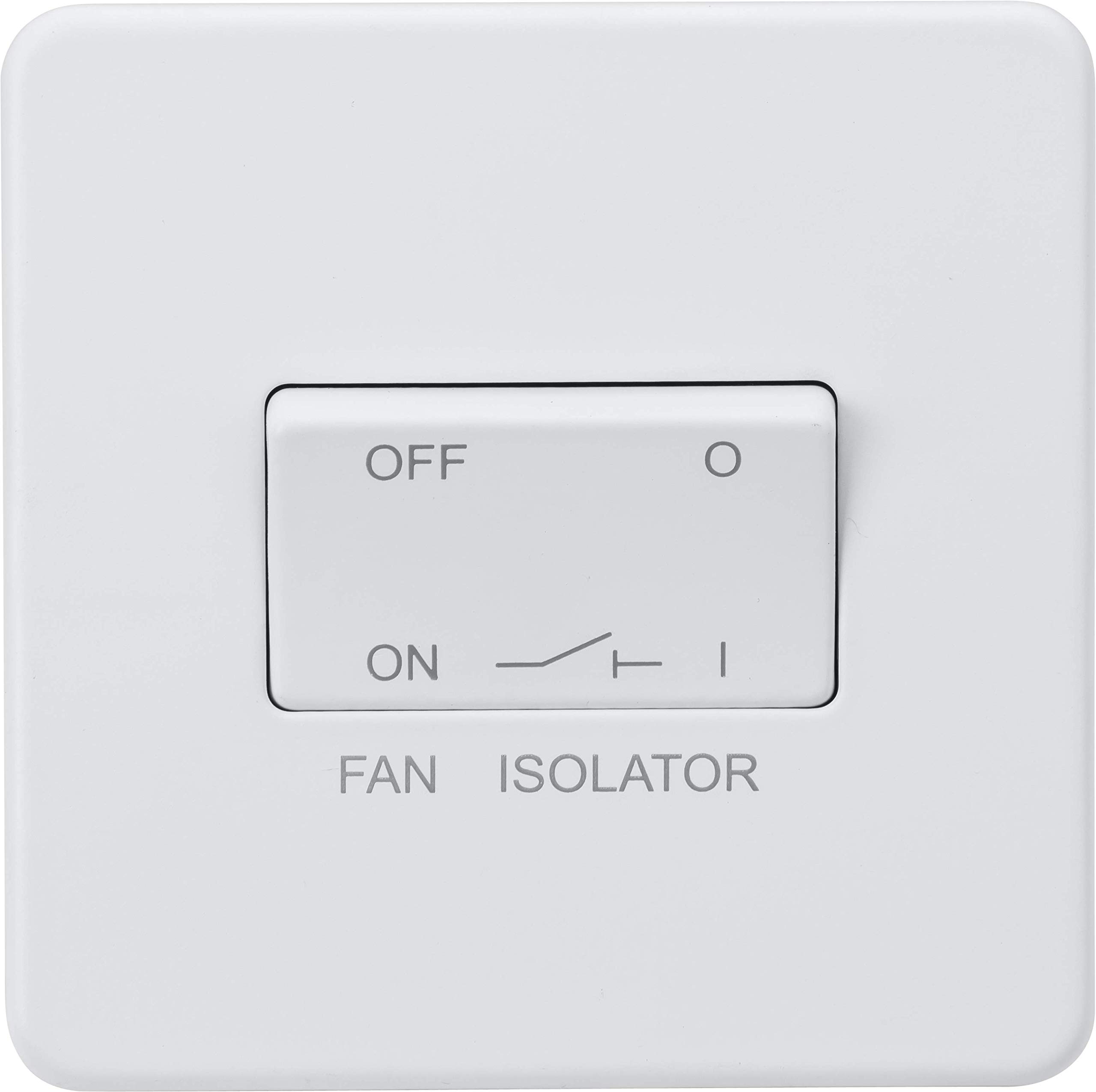 Knightsbridge SF1100MW Screw Less 10A 3 Pole Fan Isolator Switch, White