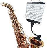 MusBoard ST10S Saxophone Lyre with Flip Folder for Alto &amp; Tenor Saxophones | Secure Bell Mount &bull; Flexible Viewing &bull; Quick-Detach Flip Folder