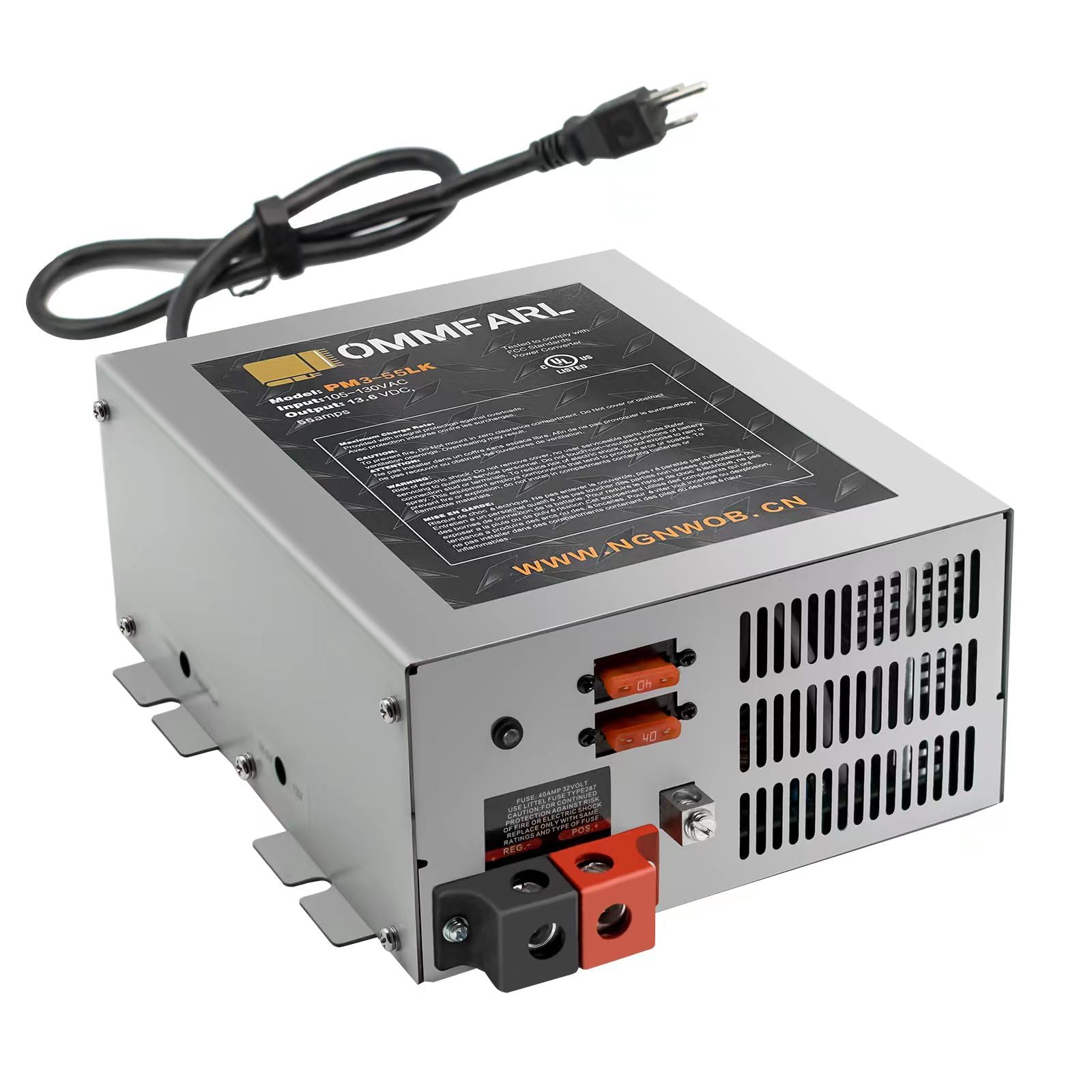 thumbnail interactive-video image 1 of 55 Amp RV Converter Power Supply / Battery Charger – AC To DC Replacement For WFCO WF9855 1 of 3