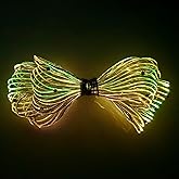 LED Bow Hair Clips 7 Colors Light up Hair Accessories Rhinestone Rave Clips Cute Headpiece Glow Hair Barrettes for Women