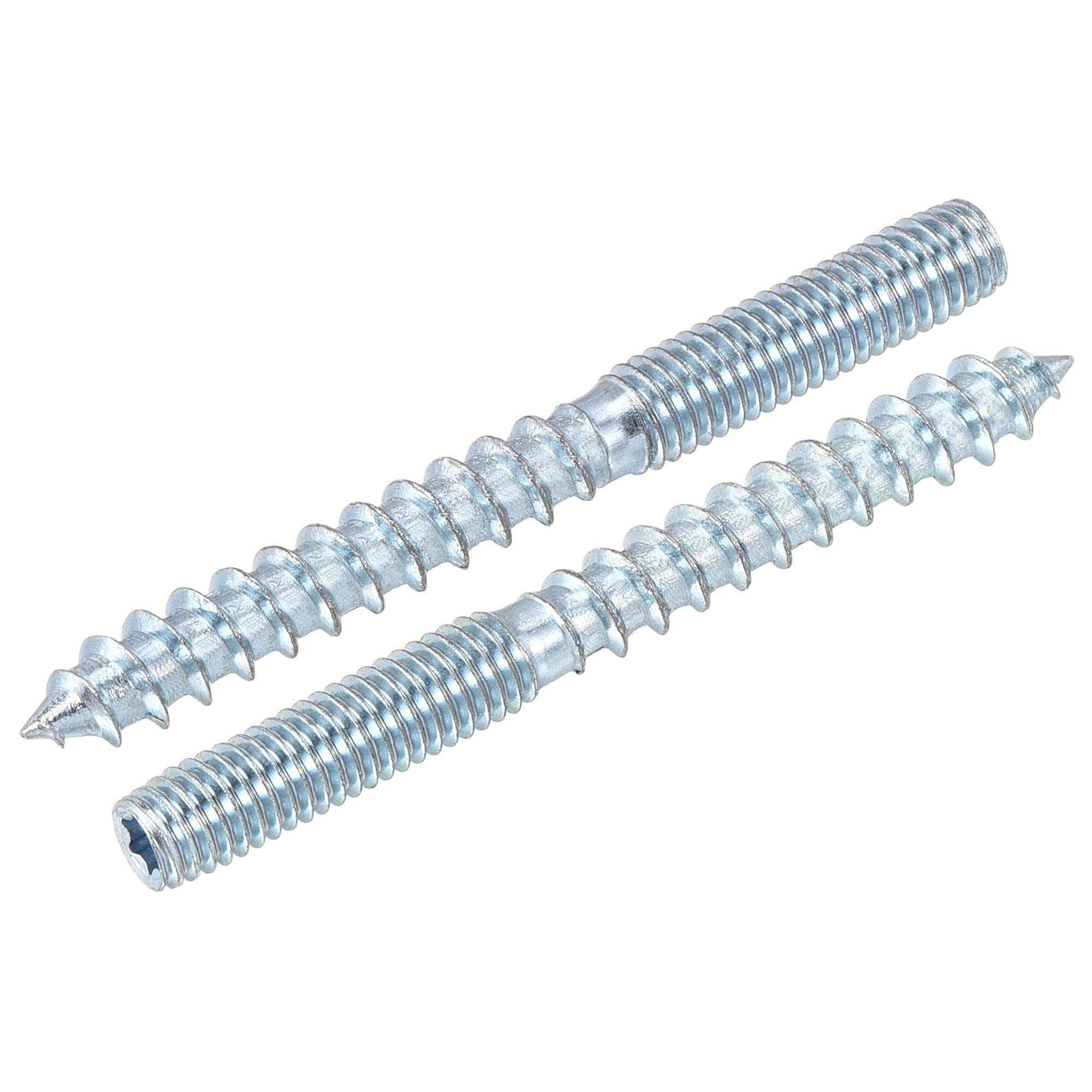 sourcing map M6x22mm Hanger Bolts Double Head Dowel Screw for Wood Furniture 40pcs