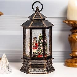 Musical Christmas Snow Globe Lantern Lighted