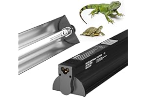 GlowUp 22inch 24W T5 5.0 UVB Light for Reptiles Light Fixture Combo Kit Reptile Lamp Tube Terrarium Hood UVB Light for Bearded Dragon Rainforest Dwelling Reptiles, Chameleons, Iguanas, Turtles