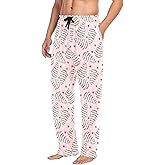 KOCOART Pink Christmas Tree Cake Pajamas for Men Cotton Stars Lightweight Men's Pajama Bottoms Mens Sweatpants Sleepwear Night Pants for Men X-Large