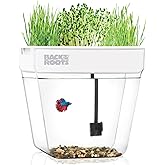 Back to the Roots Indoor Aquaponic Garden - 3 Gallon Self Watering, Mess-Free Planter and Self-Cleaning Fishtank for Herbs, Microgreens, Bamboo, Succulents, and Houseplants, support Fish