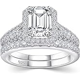 Newshe Jewellery Moissanite Wedding Sets for Women 925 Sterling Silver Bridal Set Oval Engagement Ring Sets Promise Eternity Size 5-10