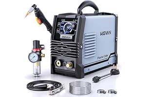Plasma Cutter, Large LED Screen Display, 45Amps Cutter Machine 110/220V Dual Voltage, 1/2" Cut IGBT Inverter, Post Flow 2T/4T Metal Cutting Machine with Torch & Tips for Home DIY MIGVAN C-45