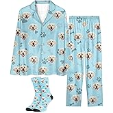 COLORSFORU Personalized Pajamas with Faces for Men Women, Pajamas Gifts For Family,Cat Mom,Dog Mom, Custom Christmas Pj
