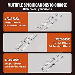VEVOR Linear Rail Slide SFC20-1200mm 2 PCS 47.2