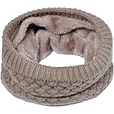 LO SHOKIM Neck Warmer Men Fleece Neck Gaiter Women Scarf Winter Double-layer Thick Circle Loop Infinity Scarf Warm Windproof