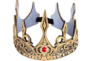 DothRayan Royal King Crown for Cosplay Prop Holiday Party, Halloween Costume Prom Party, Adjustable Royal Crown Prince Tiara