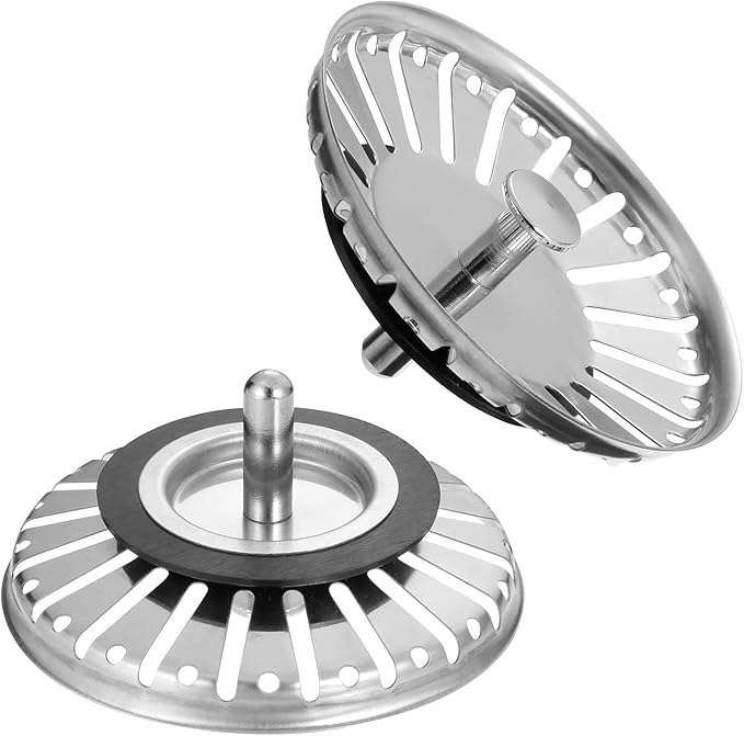 GOTH Perhk 2 Pack Sink Strainer Plug 84mm / 3.3 Inch, Stainless Steel