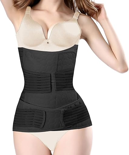 Amazon Com 2 In 1 Postpartum Support Recovery Belly Wrap Girdle Support Band Belt Body Shaper Black 2 In 1 One Size Health Personal Care