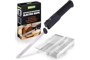 NutriChef Cordless Electric Knife | Easy to Use Constant ON/OFF Safety Function | Lightweight Kitchen Knife | Carve Turkey, M