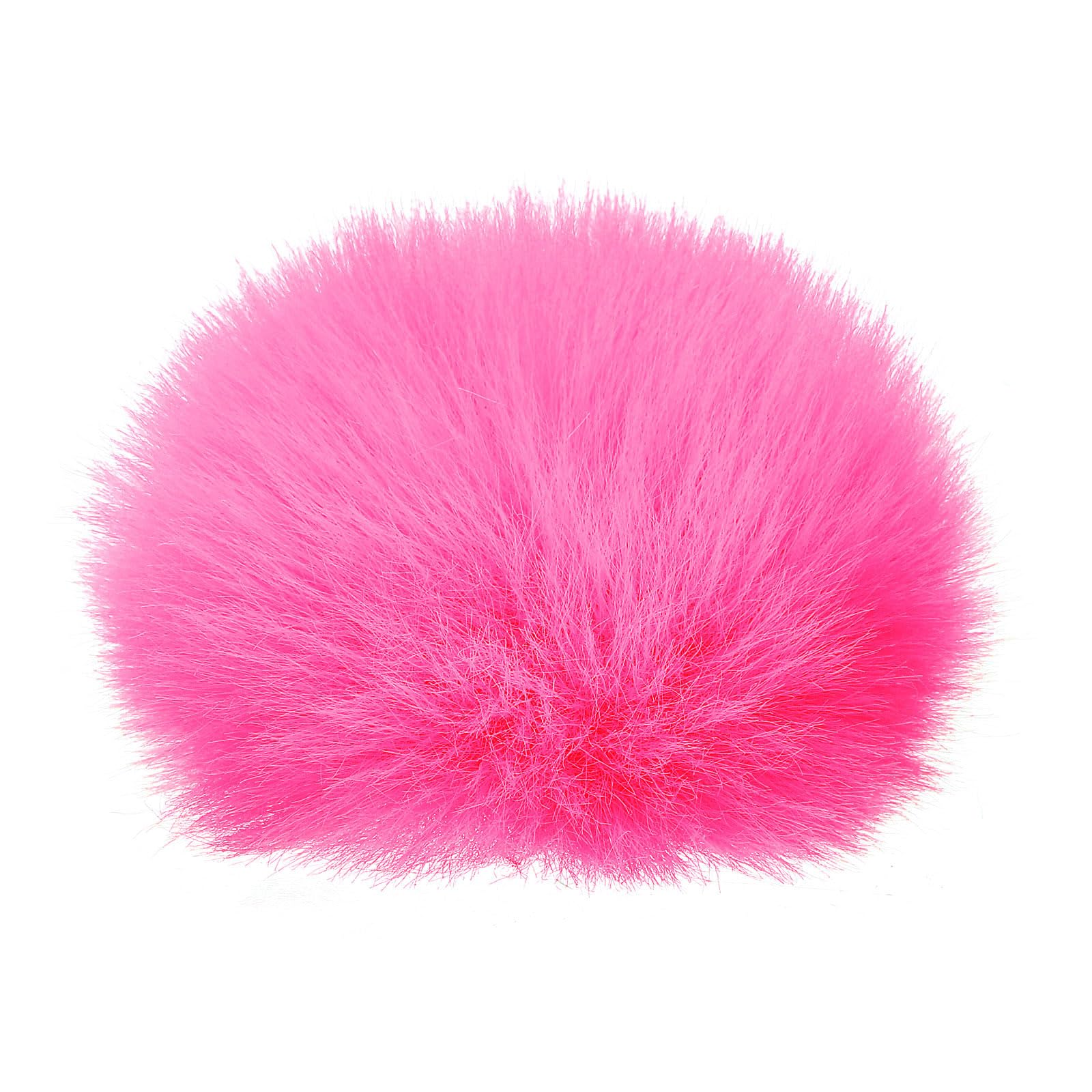 PATIKIL Furry Microphone Windscreen 8mm x 63mm Mic Cover Windshield for Indoor Outdoor Microphone Rose Red