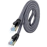 MORELECS Cat 7 Flat Ethernet Cable 6.6FT,10Gbps,Braided,Shielded(3FT-150FT) | High Speed Lan Cable Flat Design, Easy Installation for PC, PS5, Xbox, Modems, Routers, Smart TVs and Most Networking devices