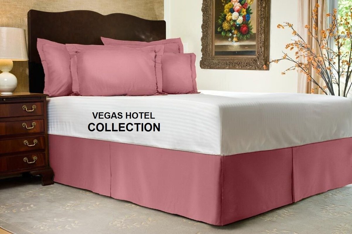 Dream Fit Queen Size Bed Skirt 1000 Thread Count Peach Color Split Corner Bed Skirt With 15 Inch Drop Length 100 Percent Egyptian Cotton Made By