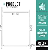 Klass Home Collection Portable Heavy Duty Clothes Rail with Storage Shelf White view 5