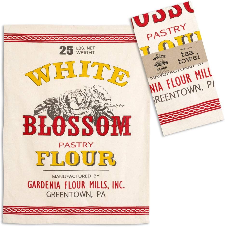 CTW Home Collection White Blossom Flour Tea Towel