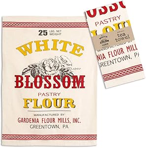 CTW Home Collection White Blossom Flour Tea Towel