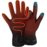 TemHot Thin Heated Glove Liners for Women and Men, Electric Rechargeable Winter Warm Heated Gloves for Hunting, Hiking, Ski, Riding, Cycling