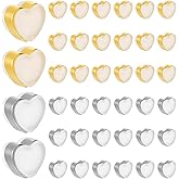 40 Pcs Silicone Flat Earring Backs for Studs Heart Shape Rubber Earring Backs Replacements Safety Locking Back for Studs Earrings