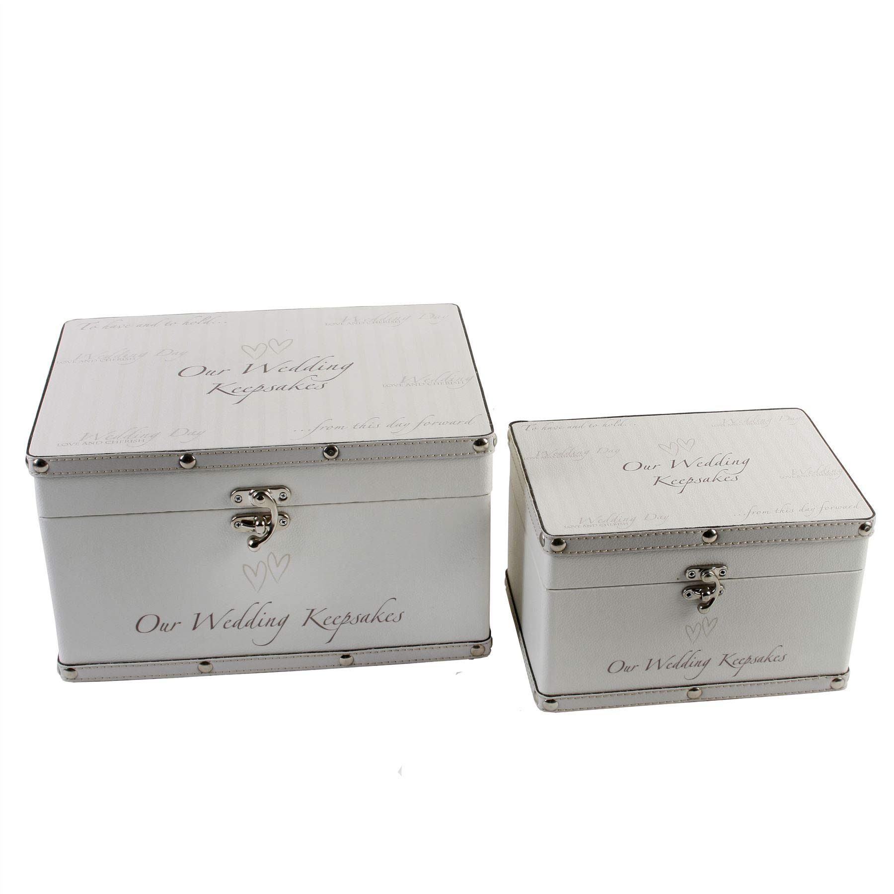 Amore set of 2 Wedding Trunks Keepsake Boxes