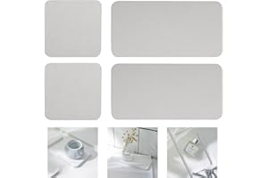NiuYichee Set of 4 Water Absorbent Diatomite Coasters, Diatomaceous Earth Kitchen Soap Dish, Bathroom Trays, Water Absorbing Stone Used for Hand Soaps & Plants & Toiletries in The Modern Home