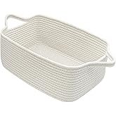BYLSSNUK Gift Baskets Empty for Kids, Valentines Day Basket Woven Storage Basket for Gifts Small Rope Basket for Toy Baby Shower Baskets for Diaper Caddy White, 14 x 10 x 6 inches