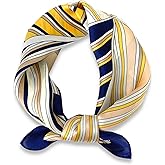 PoeticEHome 100% Mulberry Silk Neck Scarf 21"x21" Small Square Scarfs for Women Gift Packed