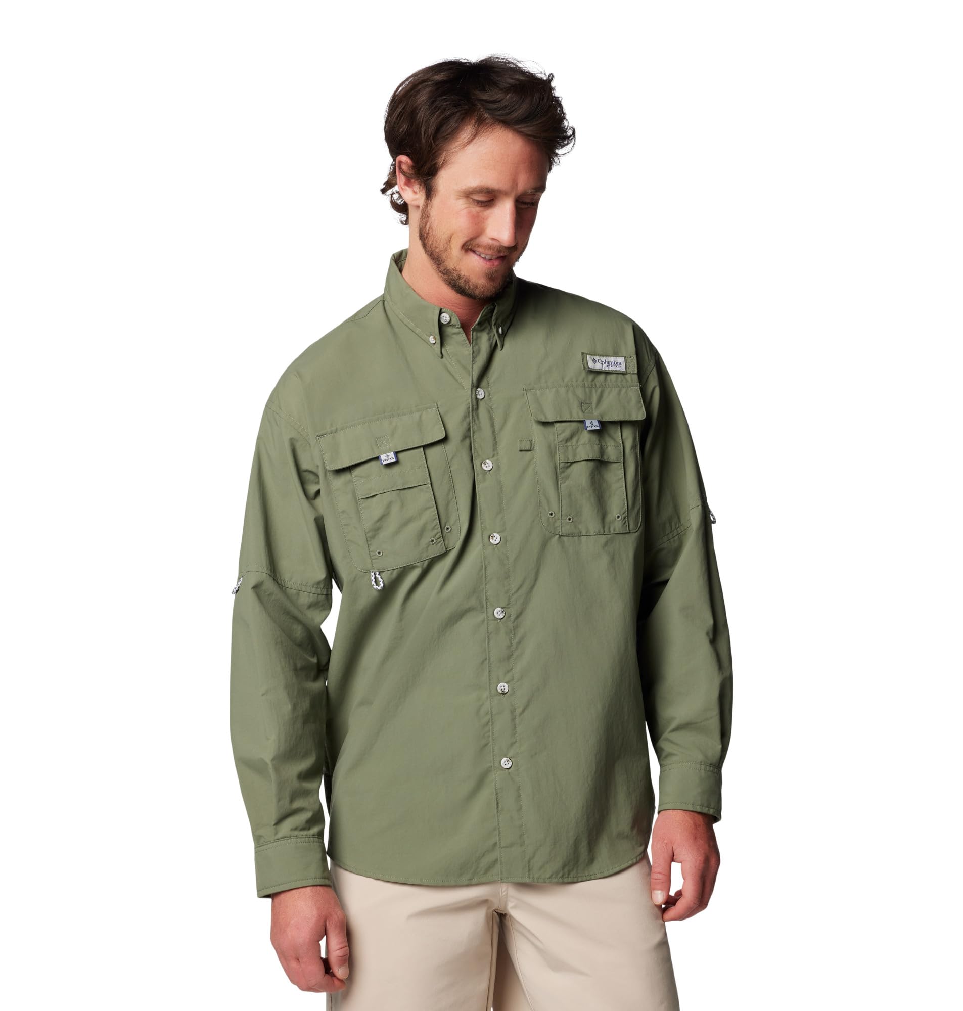 Columbia Mens PFG Bahama II Long Sleeve Fishing Shirt, Cypress, 4X Tall Image